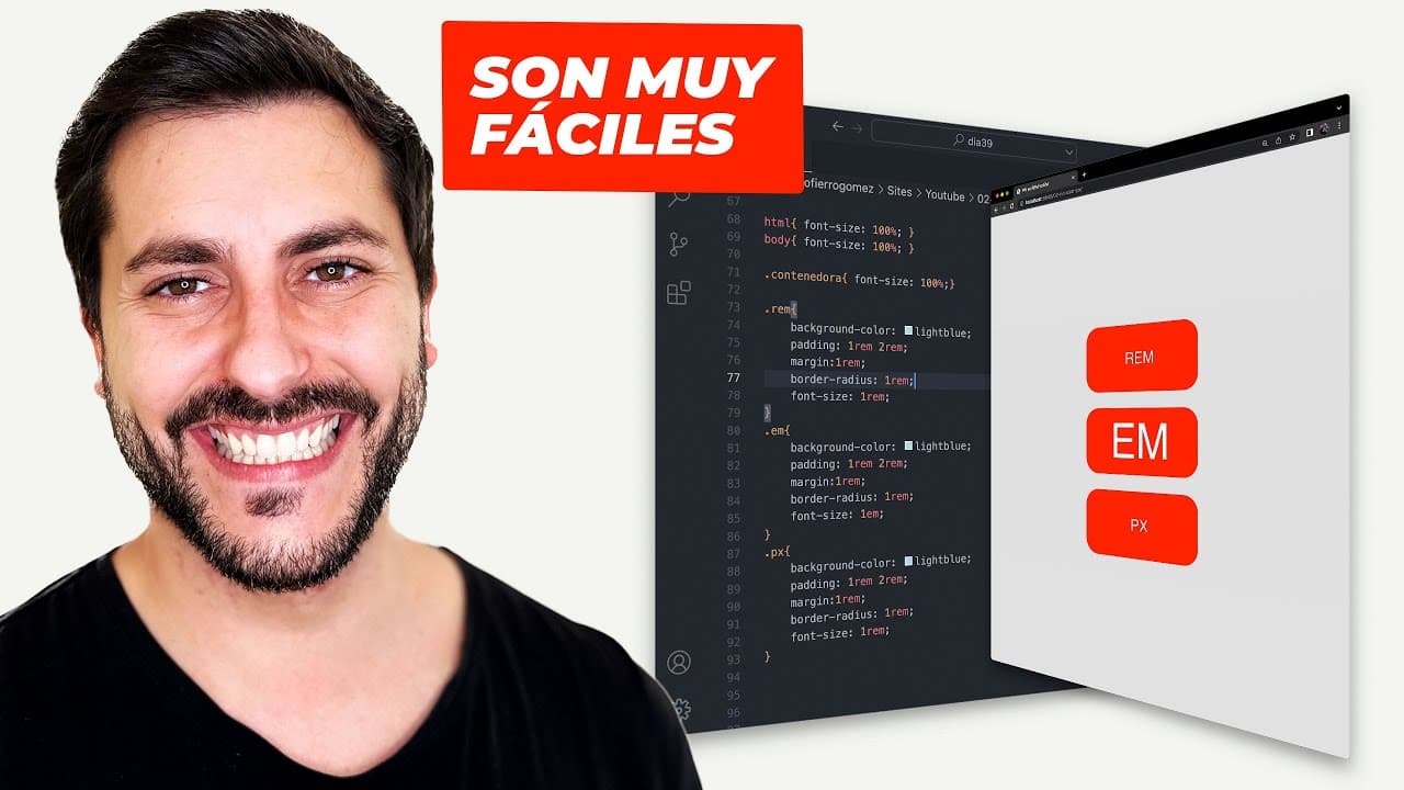 Thumbnail del vídeo de DIFERENCIA entre REM y EM en CSS