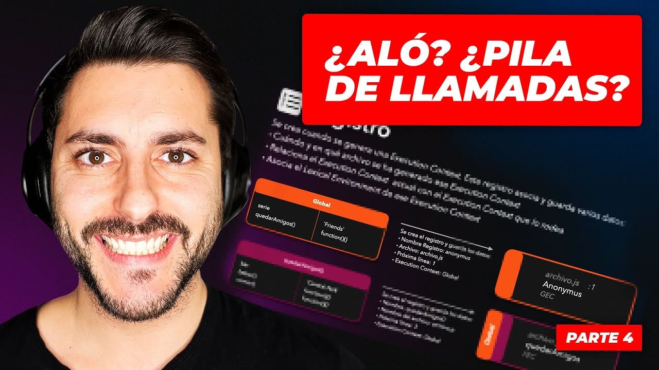 Thumbnail del vídeo de Callstack en JavaScript: Entendiendo la pila de llamadas en profundidad